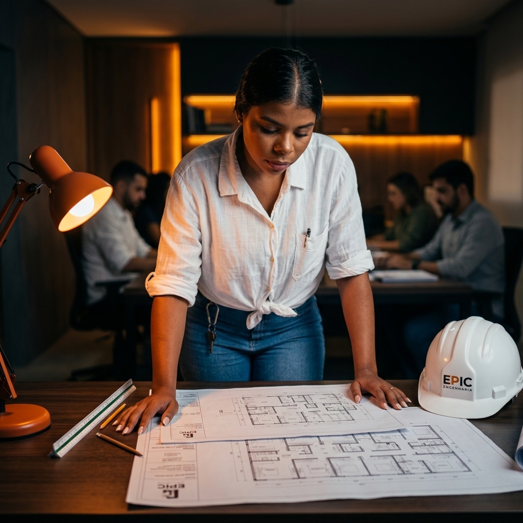 Planta técnica e documentação de engenharia