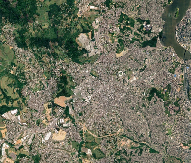 Vista de satélite de Cariacica, ES