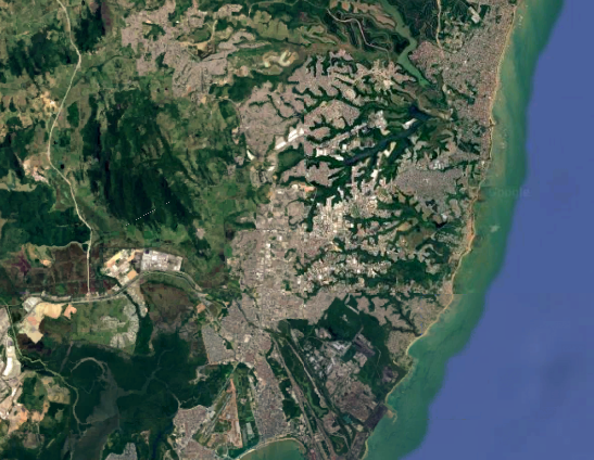 Vista de satélite da Serra, ES