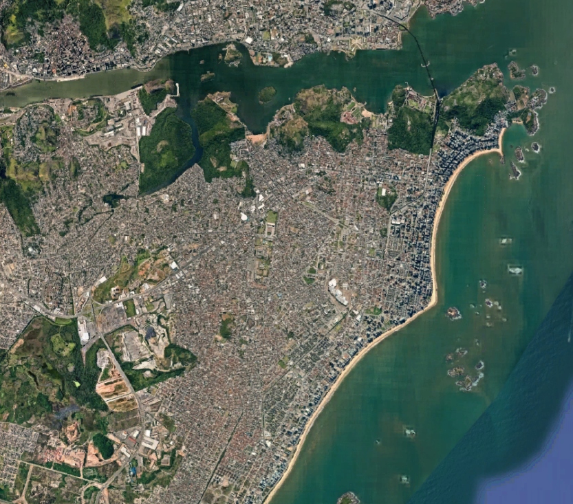 Vista de satélite de Vila Velha, ES