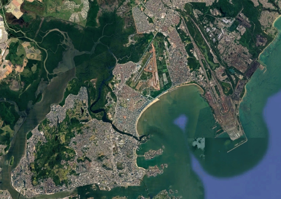 Vista de satélite de Vitória, ES